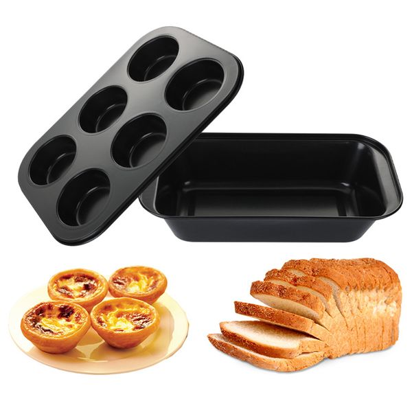 5 Stücke Kohlenstoffstahl Antihaft-Kuchenform Pizzablech Brot Toast Box Backform Set