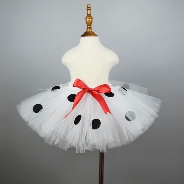 

skirts white polka dot fluffy tutu skirt for girls baby birthday party halloween costume dalmatian dog headband 0-12y, Blue