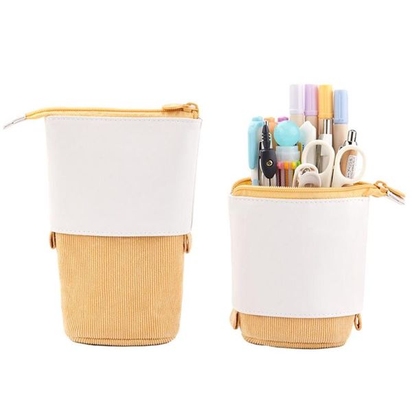 

pencil bags holder stationery case pu stand-up transformer bag multifunctional -up makeup