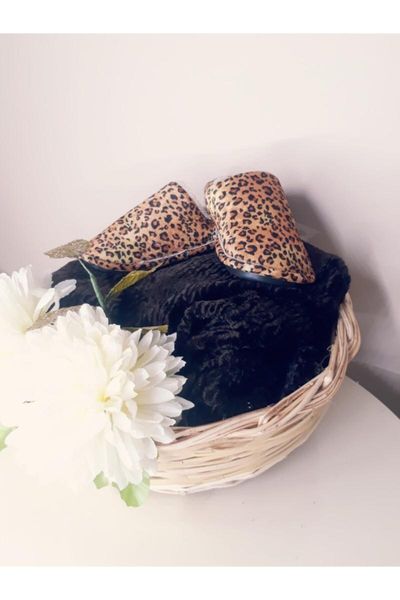 

women's leopard home slippers, Black