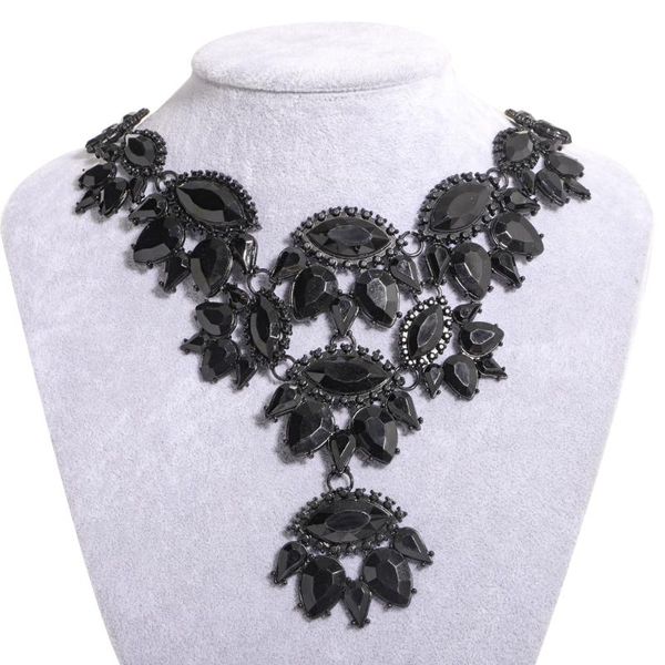 

chokers miwens charm big metal crystal black necklace for women 2021 club rhinestone pendent wedding jewelry wholesale, Golden;silver