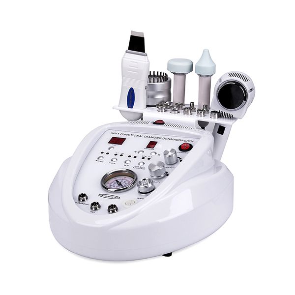 

5 in 1 microdermabrasion machine ultrasonic skin care scrubber face cleaning blackhead remover vacuum diamond dermabrasion beauty salon equi, Black;white