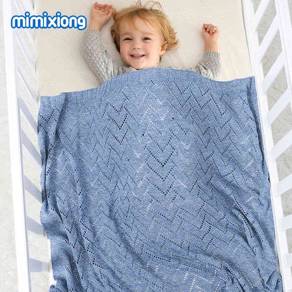 

factory wholesale baby kid blanket boys' and girls' knitted hollow holding kid blanket baby windproof cover quilt