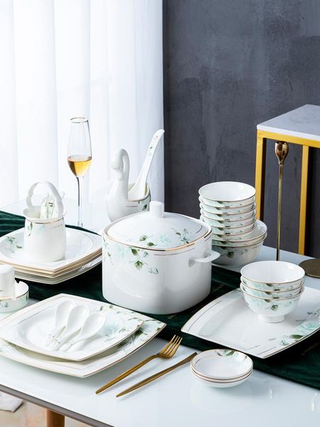 

jingdezhen ceramic bone china bowl, chopsticks, tableware, bowl and plate bowls