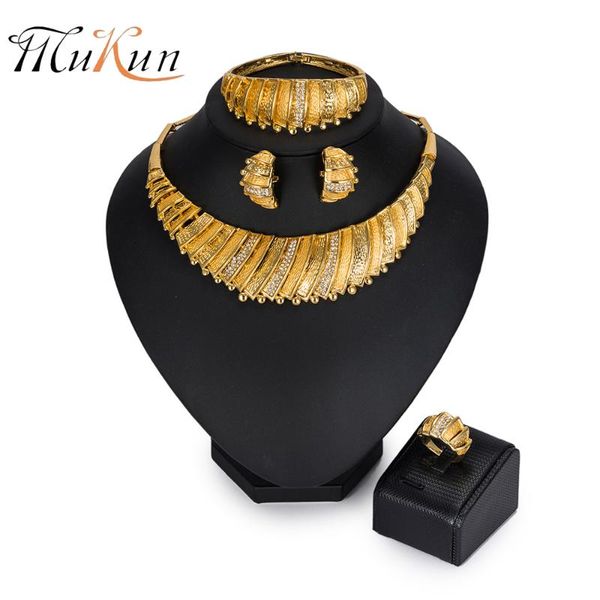 

earrings & necklace mukun fashion dubai gold color jewelry set wholesale brand 2021 nigerian bridal wedding women costume, Silver