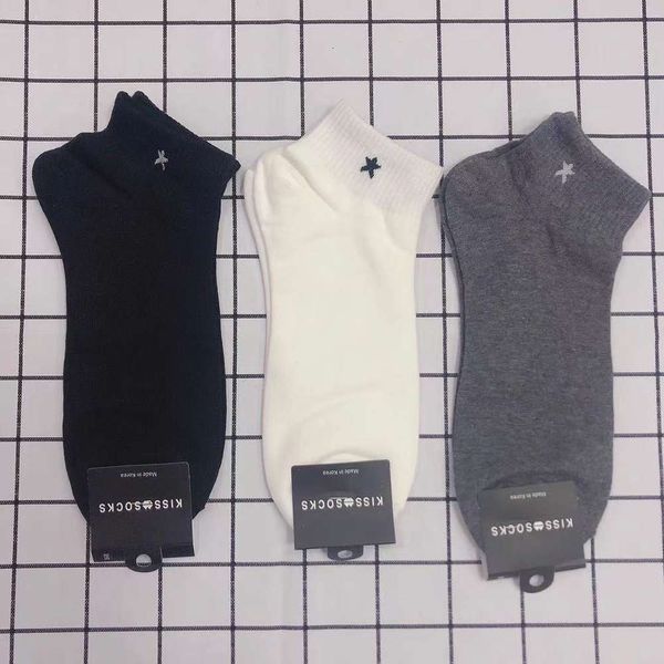 

socks spring star color men's cotton socks black white gray breathable