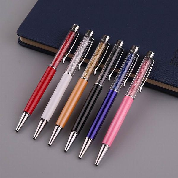 

ballpoint pens 100 pcs crystal pen diamond stationery ballpen caneta novelty gift zakka office material school supplies, Blue;orange