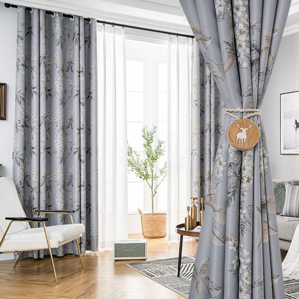 

curtain & drapes beautiful flowers for living room luxury balcony decoration blind window panel fabric bedroom shading
