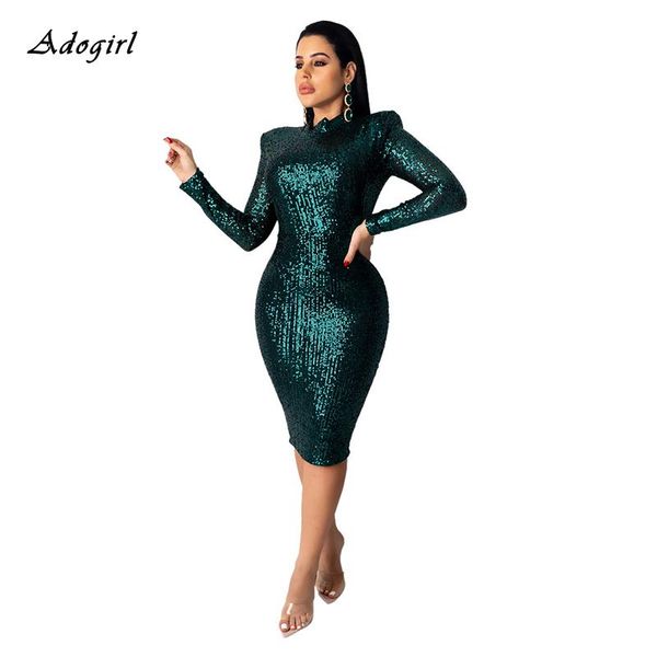 

casual dresses sequin evening party dress women elegant o neck long sleeve knee-length red bodycon sparkling clubwear vestidos robe, Black;gray