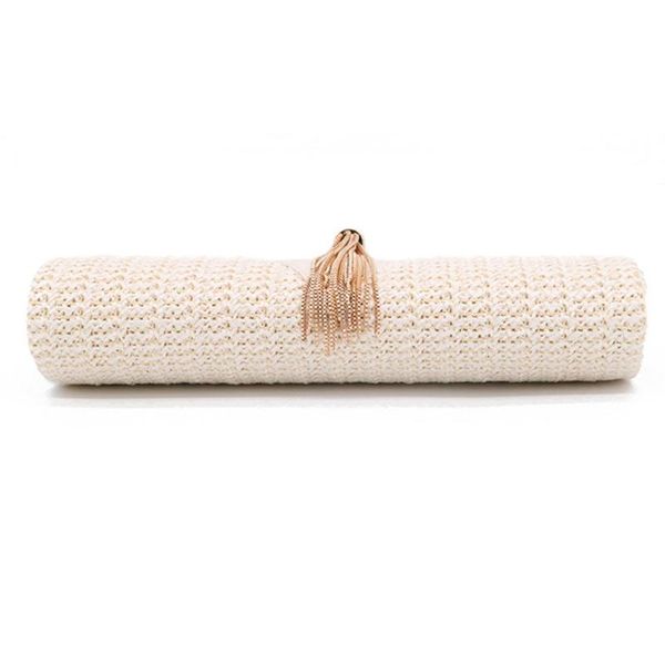 

waist bags evening dinner bag straw handbag tassel crossbody ring handle messenger wedding party prom clutch purse