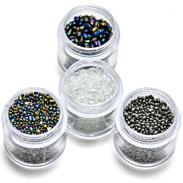 

10g /box irregular glass no hole nail art rhinestone beads beads, dark rainbow small stones,1, Silver;gold