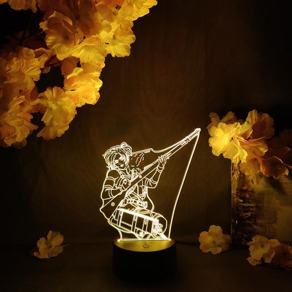 

night lights levi attack on titan led anime lamp novelty 3d hologram nightlight laser engraved acrylic upward lighting manga art lamps