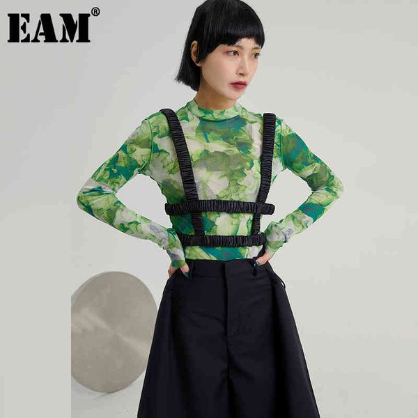 

[eam] women loose fit black split joint hollow out high elastic vest sleeveless fashion spring summer 1u601 21512, White