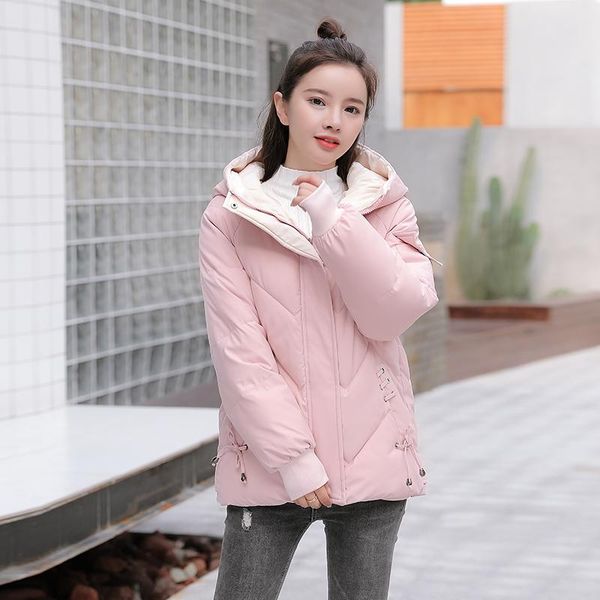 

women's down & parkas kuyomens hooded parka women winter short jacket thick warm cotton padded ladies overcoat casual loose coat female, Black