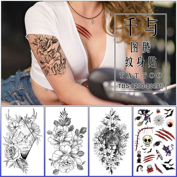 

tattoo paste 2021 tbs series sketch flower sticker simulation