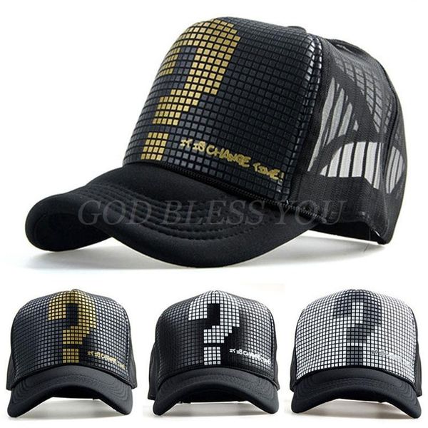 

men women classic baseball golf mesh cap trucker adjustable snapback hat drop outdoor hats, Black;white