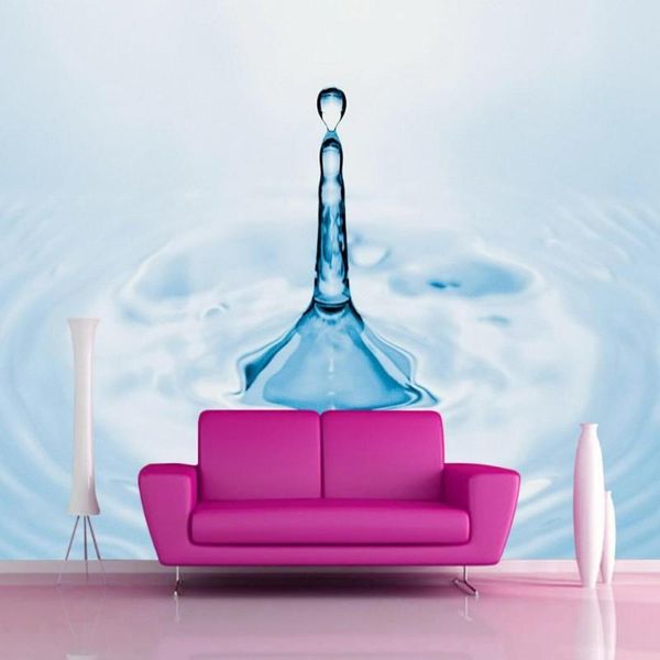 

wallpapers dropship custom blue wallpaper water drops decorative painting modern wall mural 3d living room papel para pared