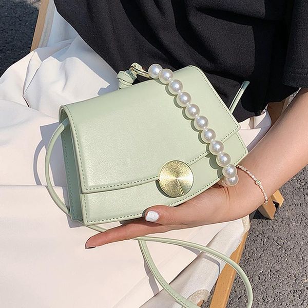 

shoulder bags pearl chain design shell shape messenger bag 2021 summer women's handbag round button clamshell travel luxury