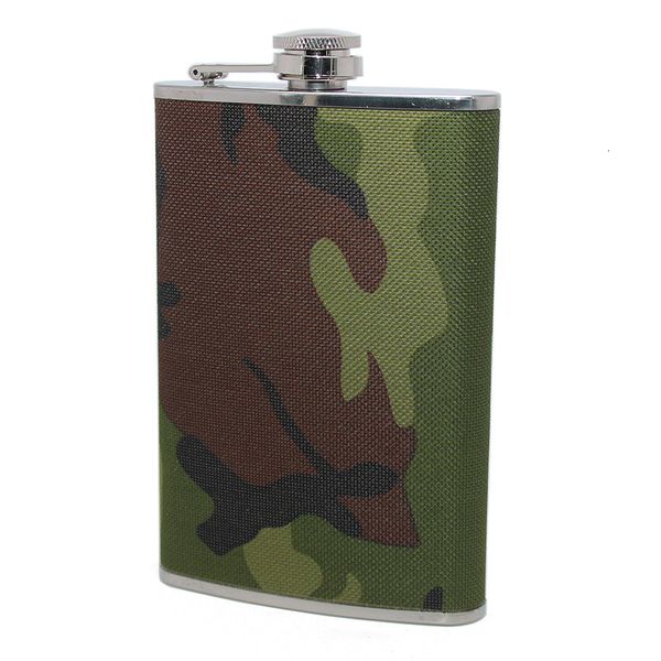 

flask flagon 8oz camouflage bottle stainless steel outdoor camping wine set military green sports mountaineering tactical gift