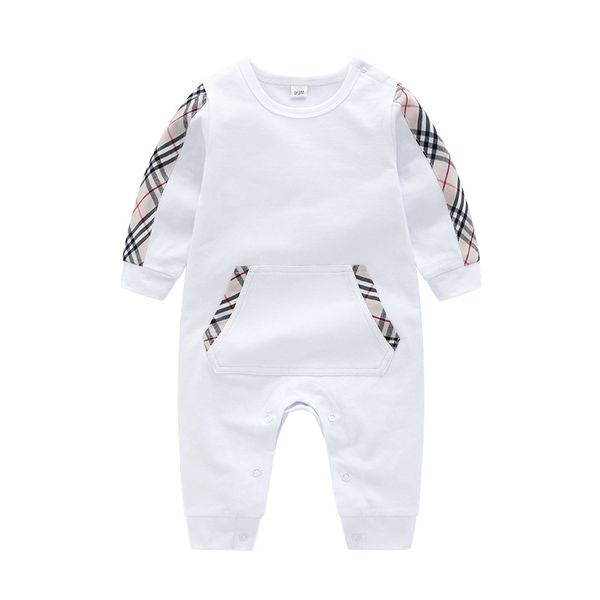 

Baby Rompers Newborn Baby Clothes Long Sleeve Cotton Designer Romper Infant Clothing Baby Boys Girls Jumpsuits, White