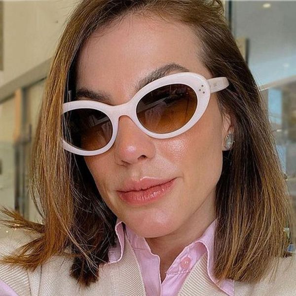 

sunglasses retro cat eye rivet fashion brand designer men women shades uv400 vintage glasses 50561, White;black