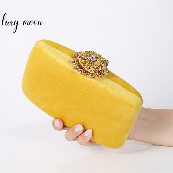 

evening bags velvet clutch bag for women luxury designer purse and handbag diamond flower lock elegant wedding zd1905