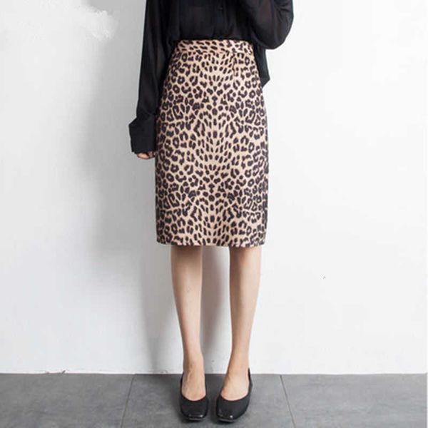 

skirts suede leopard high waist elegant office pencil autumn winter spodnica jupe femme women skirt a48h, Black