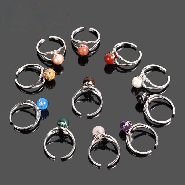 

hand made winding crystal round beads ring europe and america style exaggeration jewelry personalized crystal jewelry beads ring, Silver