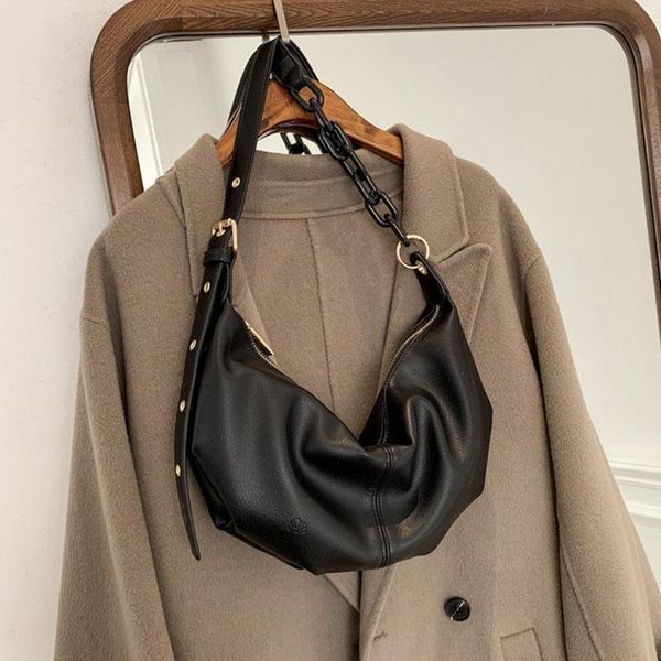 

cross body leather bags for women 2021 lady crossbody totes bag soft half moon satchels female capacity casual shoulder