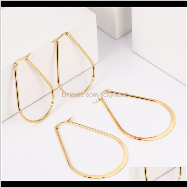 

& hie delivery 2021 oufei water drop for women stainless steel woman hoop earrings fashion jewelry accessories jkzyl, Golden;silver