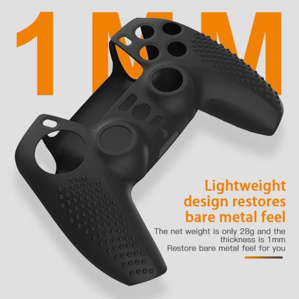 

game controllers & joysticks silicone protective cover for ps5 handle rocker cap trigger button dust-proof shell with grain feel set protect