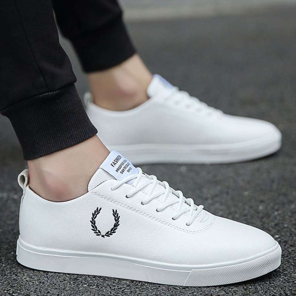 

EEUZ Casual shoes 2021 Breathing Anti-slip Hard-wearing Board Lent Fashion Trend New Leather Casual White Shoes Men MTG8, A4