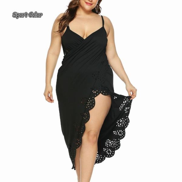 Costume da bagno sexy nero taglie forti Cover Up Beach Dress Girls Lady Pareo Sarongs Bikini Tunica