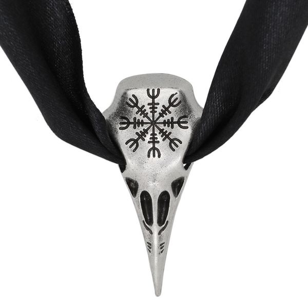 

new nordic viking women's necklace jewelry crow head necklace chain hot, Silver
