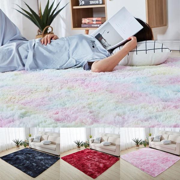 

anti-slip tie carpet, plush beige living room carpet dye gradient color soft area rugsfluffy floor mats carpets
