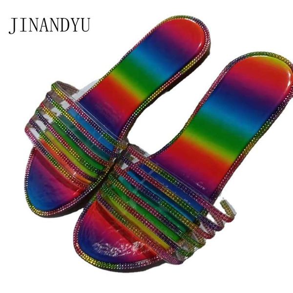 

slippers crystal women summer big size 43 casuales flats shoes fashion slides beach flat for slipper, Black