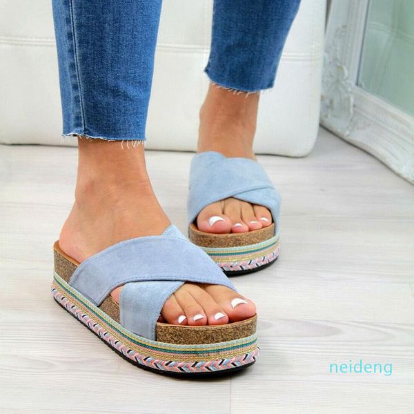 

leopard summer sandals women slippers peep toe platform casual shoes beach flip flops female slides 2021, Black