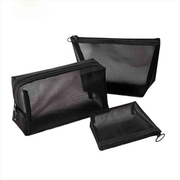 

1pc black women men cosmetic bag necessary transparent travel organizer fashion small large toiletry bags makeup pouch