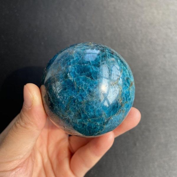 

natural blue apatite stone sphere crystal reiki healing ball 1pc decorative objects & figurines