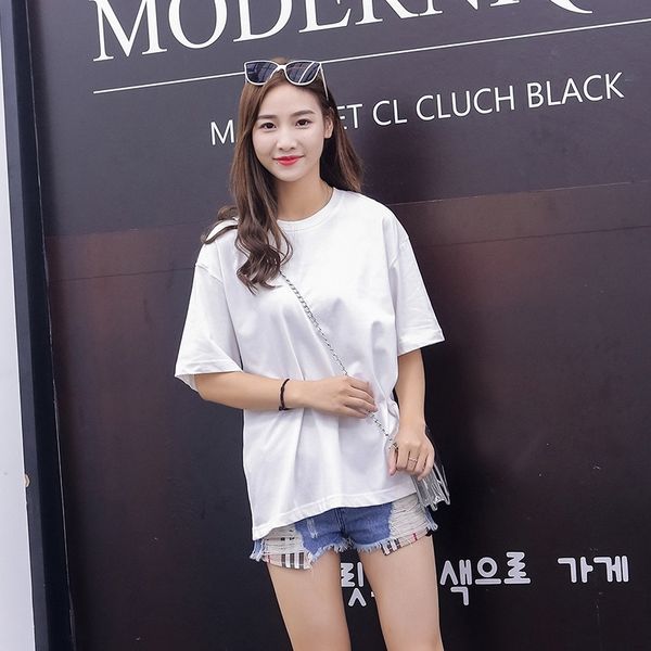 

short sleeve t-shirt women's summer printing couple's fashion brand ins big size loose women, White