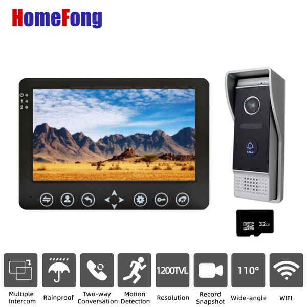 

video door phones homefong 7 inch phone intercom doorbell camera 1200tvl wired recording unlock motion sensor touch button monitor