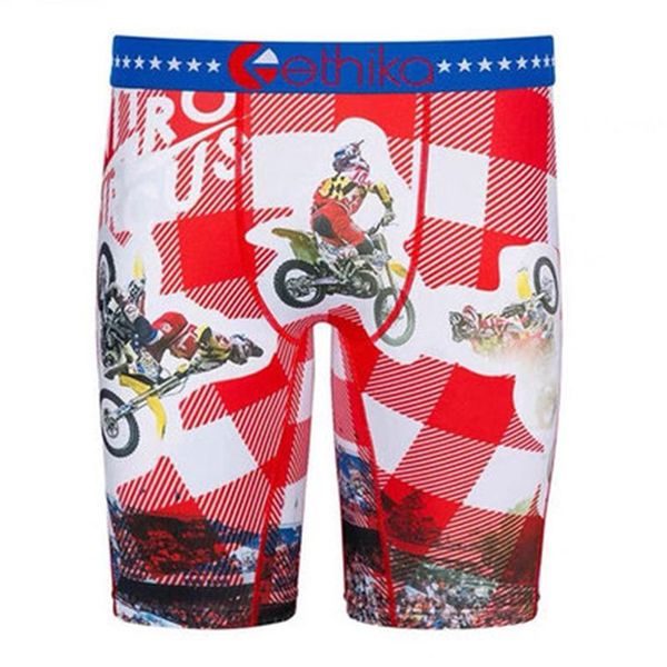 

underpants ethika tight and extended camouflage sports underwear ice silk anti-wear leg men's flat pants long leg running 666, Black;white