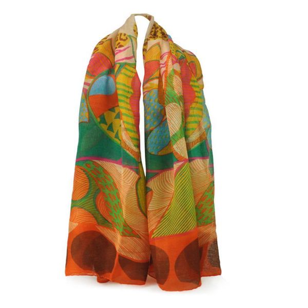 

scarves chiffon scarf print soft design ladies women shawl wrap luxury long fallow thick head sf359, Blue;gray