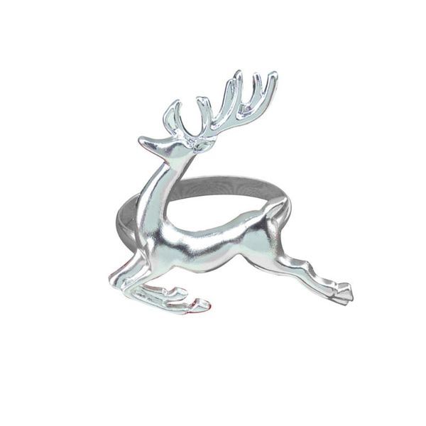 

napkin rings 8 pcs elk deer table decorative ornament for christmas wedding parties everyday use (silver)
