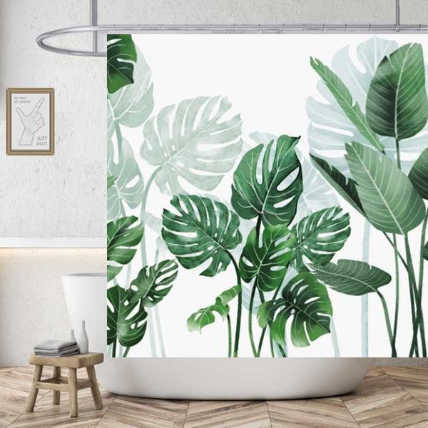 

shower curtains green foliage butterfly washable polyester bathroom curtain luxury 3d beach waterproof cortinas de ducha