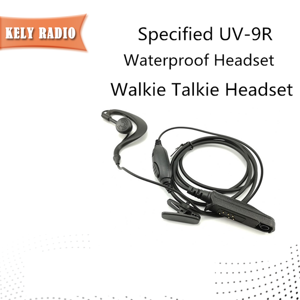 

walkie talkie baofeng uv-9r headset 9r plus acoustic bf-9700 a58 gt-3wp uv-5r wp air tube earpiece microphone