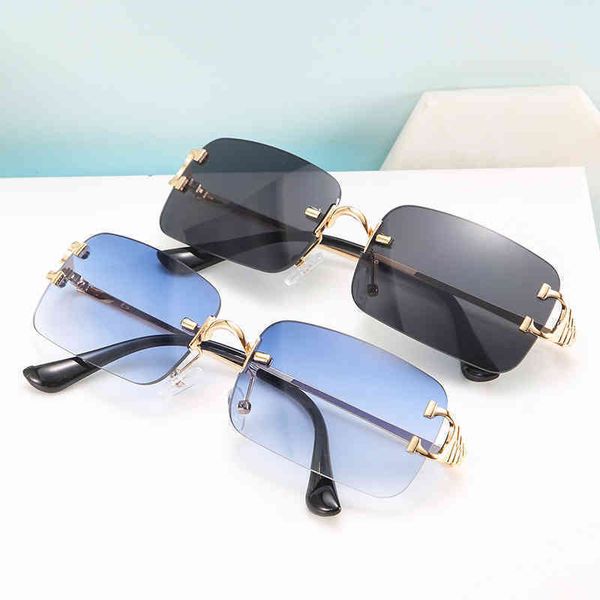 

2022 factory wholesale model rimless men mens accessories metal square eyewear shades for women trend gafas de sol vygp sunglasses, White;black
