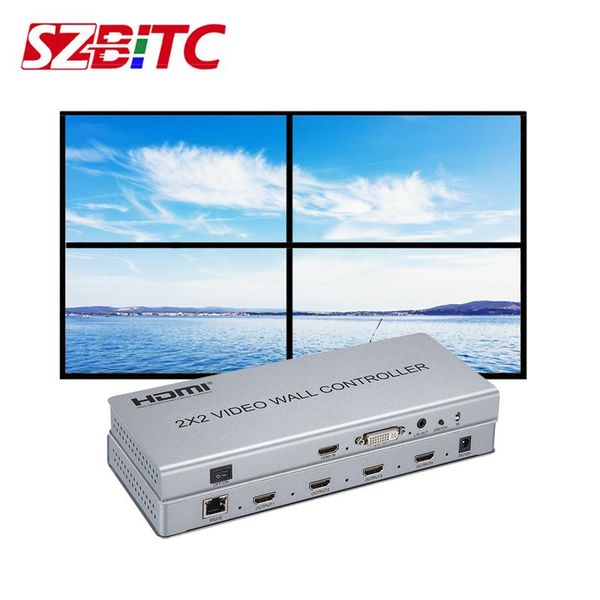 

audio cables & connectors szbitc 2x2 video wall controller 4 in 1 out 1080p splitter multi modes 1x2 1x3 1x4 2x1