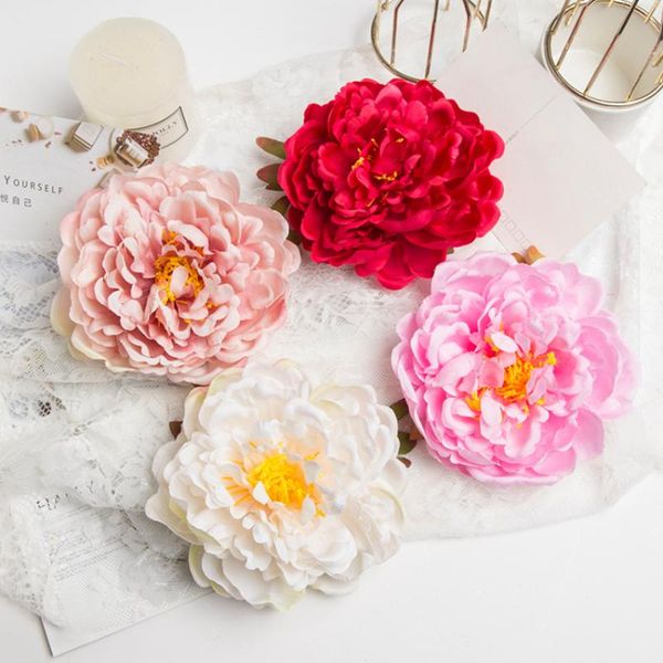 

decorative flowers & wreaths 15cm pink silk peony head wedding decoration diy home bridal accessories clearance christmas wreath headwear ar