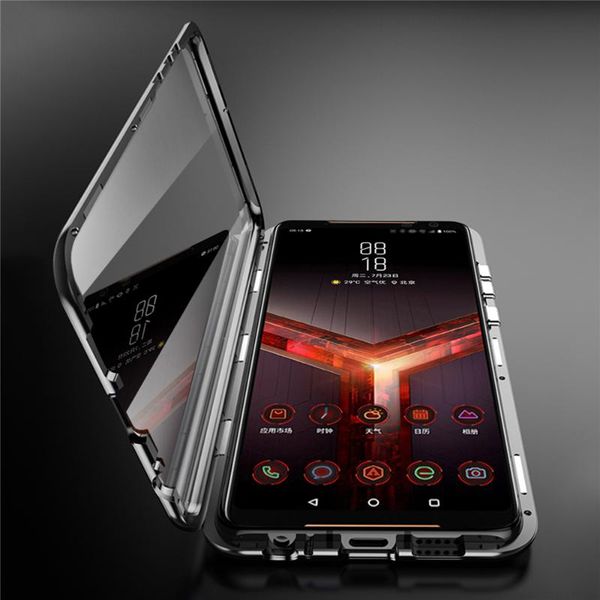 

Front & Rear Cover Protective Case For ASUS ROG Phone II 2 / ZS660KL Double Sides Tempered Glass Transparent Magneto Shell Cell Repairing To